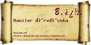 Baszler Árvácska névjegykártya